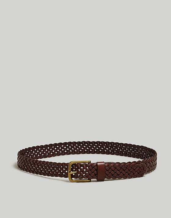 madewell Woven Leather Belt rich brown