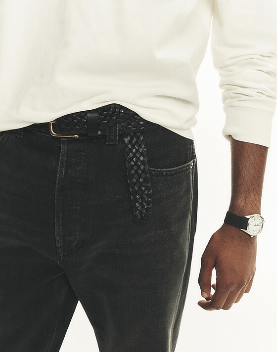 Madewell Woven Leather Belt True Black