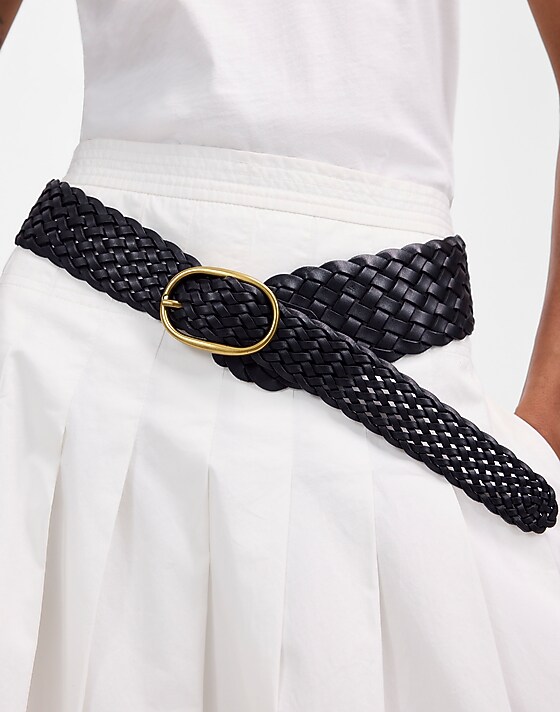 Madewell Woven Leather Hip Belt True Black