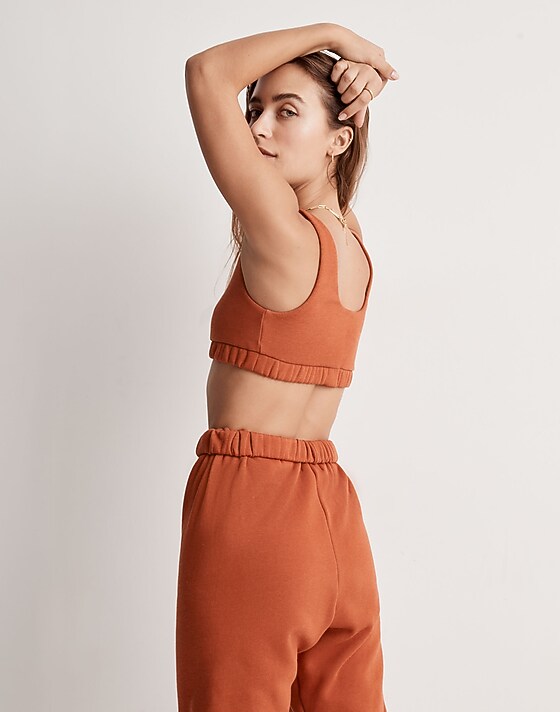 Madewell Madewell X Donni (Re)sourced Fleece Sports Bra Earthen Red