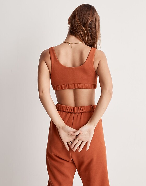 Madewell Madewell X Donni (Re)sourced Fleece Sports Bra Earthen Red