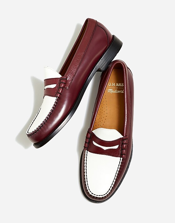 madewell Madewell x G.H.BASS Larson Weejuns® Loafers wine white