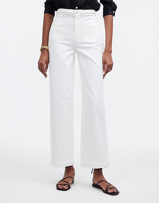 Madewell Madewell X Lisa Says Gah The Perfect Vintage Wide-Leg Crop Jean In Eyelet White Eyelet White