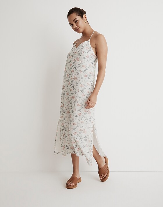 Madewell Madewell X Reistor Floral Slip Maxi Dress Ivory Ivy Dreams