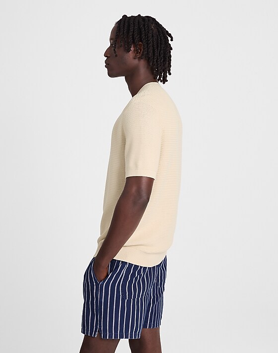 Madewell Zig-Zag Stitch Sweater Tee Parchment