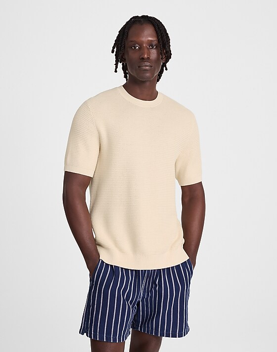 madewell Zig-Zag Stitch Sweater Tee parchment