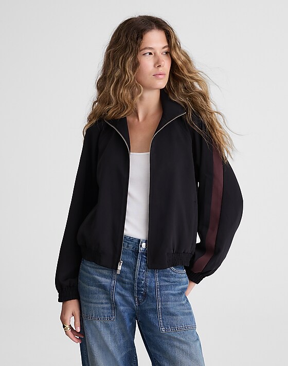 Madewell Zip-Front Track Jacket Jet Black