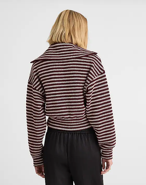 Madewell Zip-Up Knit Jacket Dark Pomegrante