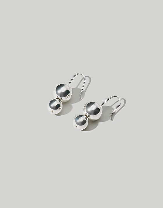 madewell Maslo Jewelry Double Orb Silver Earrings silver