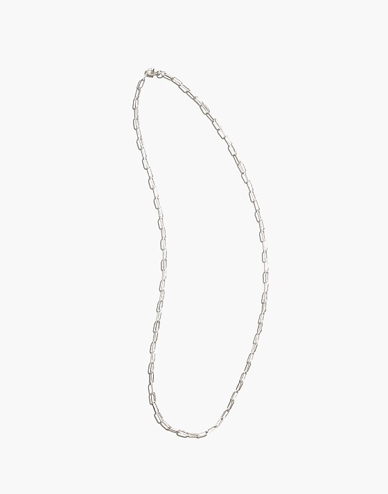 madewell Maslo Jewelry Drawn Cable Chain Necklace Sterling Silver silver