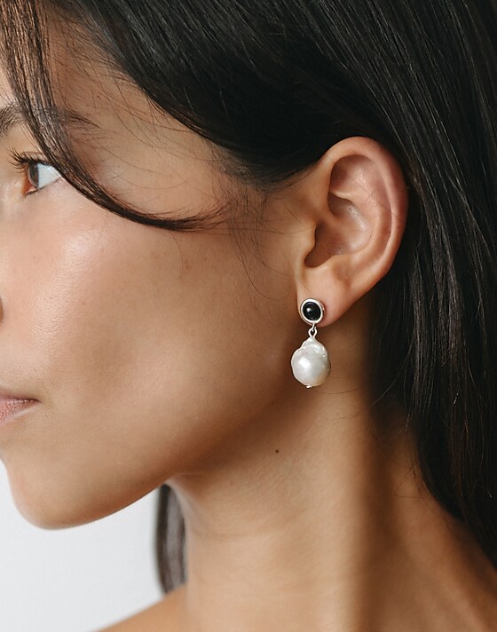 Madewell Maslo Jewelry Laurel Baroque Earrings Silver