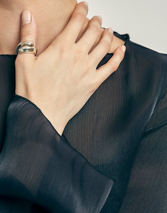 Madewell Maslo Jewelry Wrap Ring Sterling Silver Silver