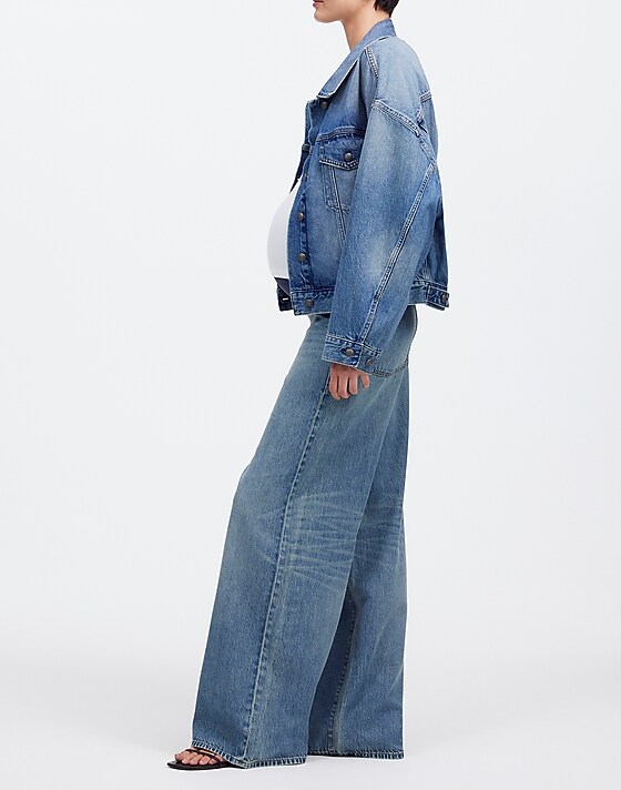 Madewell Maternity Over-the-Belly Superwide-Leg Jeans In Billings Wash: Airy Denim Edition Billings Wash