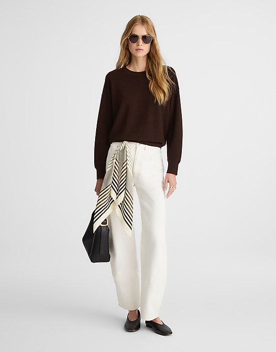 Madewell Merino Wool Pullover Sweater Hthr Chocolate