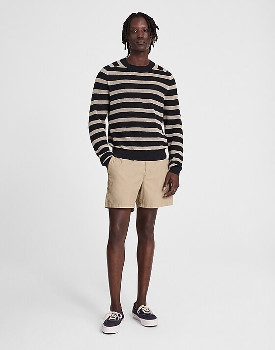 Madewell Mesh-Knit Crewneck Sweater In Lightweight Cotton-Linen Blend Dark Navy