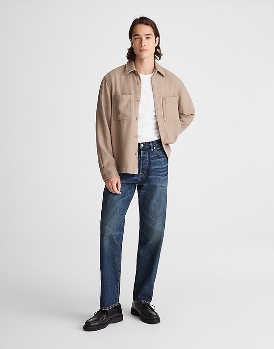 Madewell Midweight Flannel Button-Up Shirt Light Brown