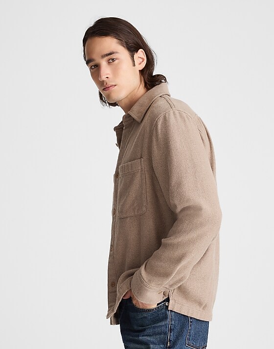 Madewell Midweight Flannel Button-Up Shirt Light Brown