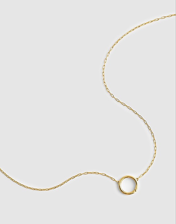 madewell Mini Paperclip Chain Necklace antique gold