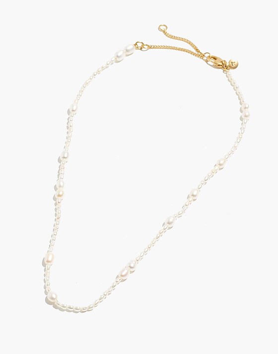 Madewell Mixed Pearl Beaded Choker Necklace Freshwater Pearl