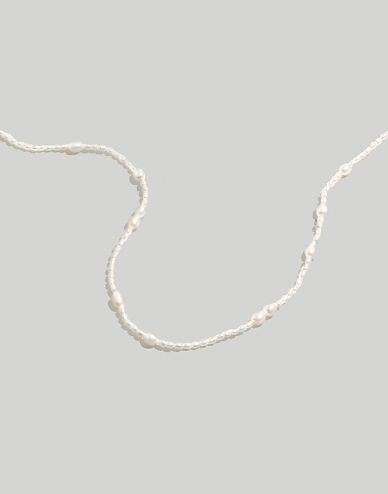 madewell Mixed Pearl Beaded Choker Necklace freshwater pearl