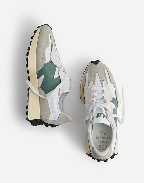 Madewell New Balance® Unisex 327 Sneakers Olivine Dark Juniper White