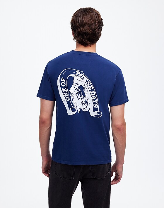 Madewell One Of These Days Lucky Number 73 Graphic Tee Sun Faded Navy