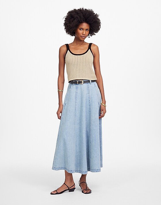 Madewell Open-Stitch Sweater Tank Sand And Black Combo