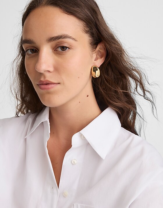 Madewell Organic Droplet Statement Stud Earrings Antique Gold
