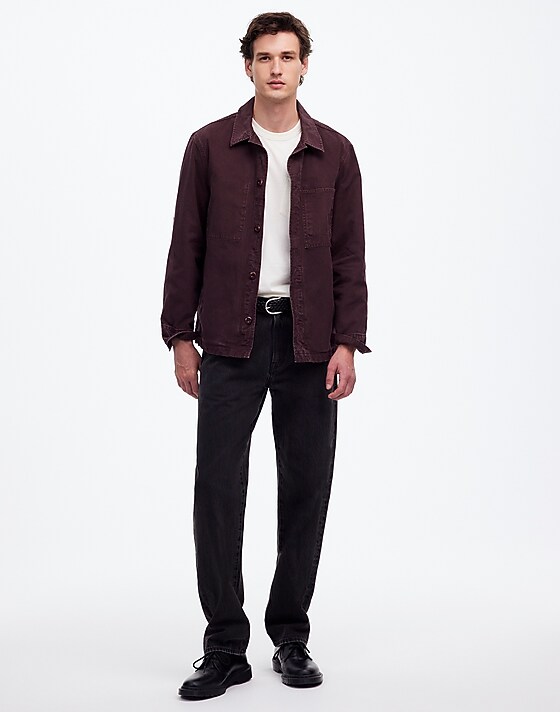 Madewell Overshirt In Garment-Dyed Canvas Chocolate Raisin