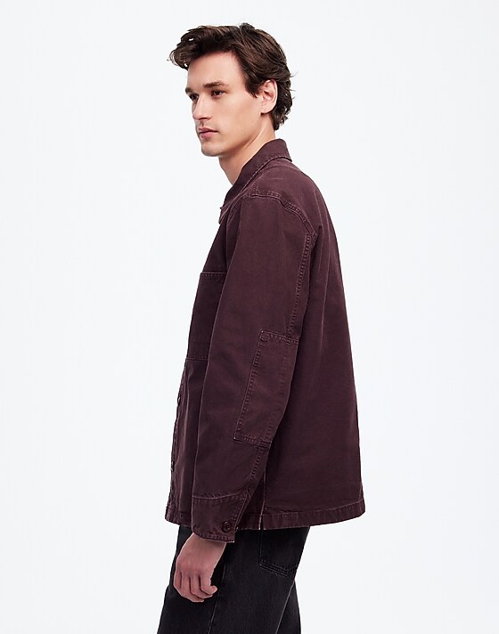 Madewell Overshirt In Garment-Dyed Canvas Chocolate Raisin