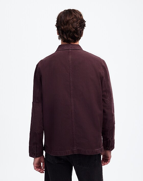 Madewell Overshirt In Garment-Dyed Canvas Chocolate Raisin