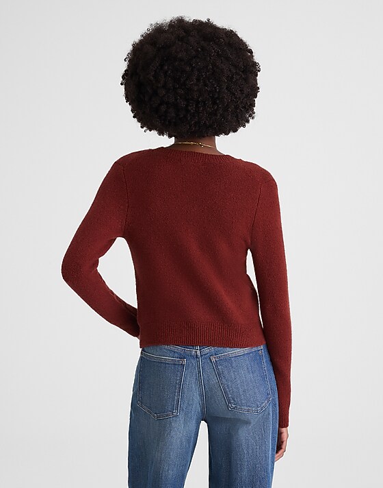 Madewell Patch-Pocket Cotton-Blend Cardigan Deep Rust
