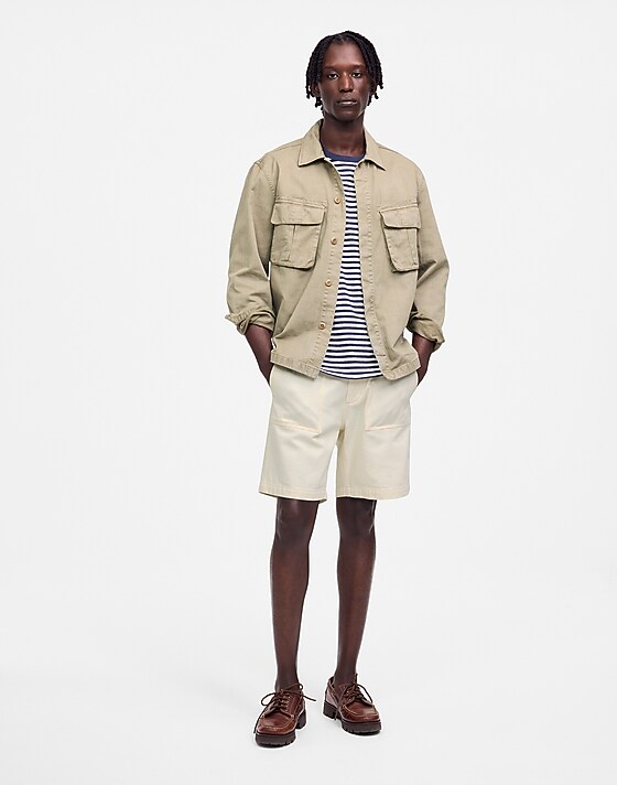 Madewell Patch Pocket Shorts In Summer Denim Ecru Wash