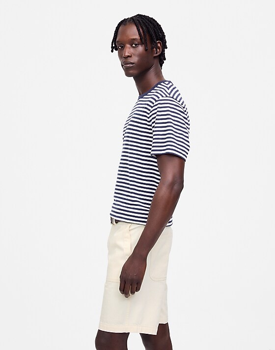 Madewell Patch Pocket Shorts In Summer Denim Ecru Wash