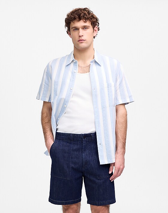 madewell Patch Pocket Shorts in Summer Denim rinse wash