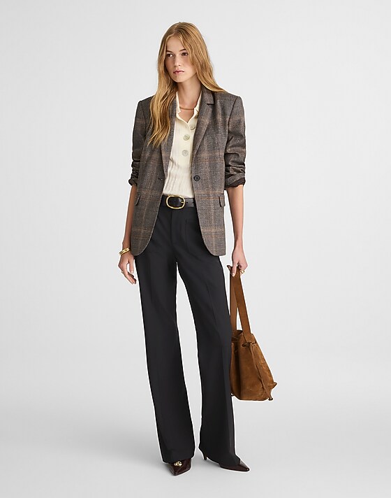 madewell Petite High-Rise Bootcut Trouser jet black