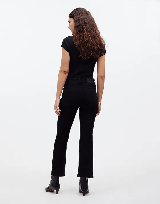 Madewell Petite Kick Out Crop Jeans Black Rinse Wash