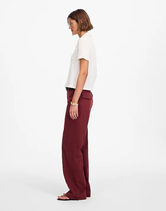 Madewell Petite Low-Slung Baggy Utility Pants Vintage Burgundy