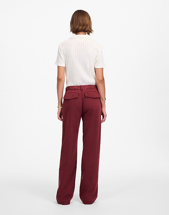 Madewell Petite Low-Slung Baggy Utility Pants Vintage Burgundy