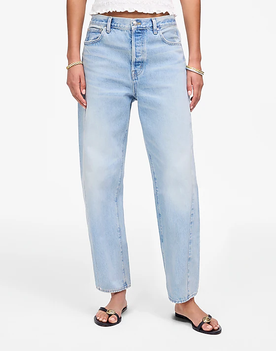 Madewell Petite Pieced Barrel-Leg Jeans Foster Wash