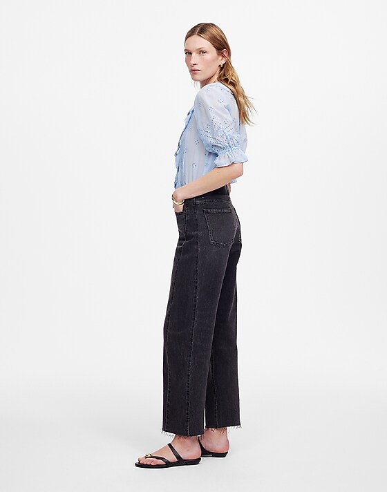 Madewell Petite Pieced Barrel-Leg Jeans Lockside Wash