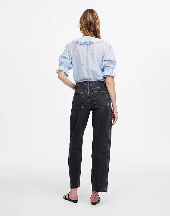Madewell Petite Pieced Barrel-Leg Jeans Lockside Wash