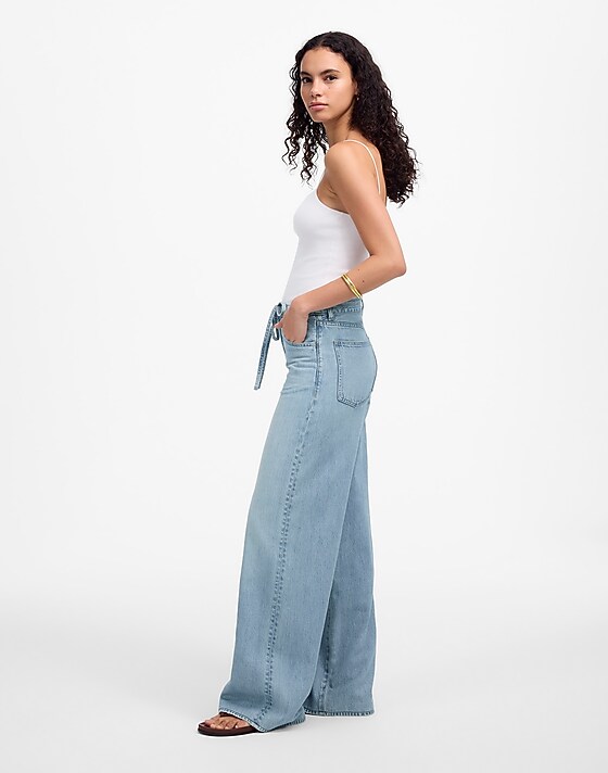 Madewell Petite Superwide-Leg Jeans: Airy Denim Edition Ashbury Wash