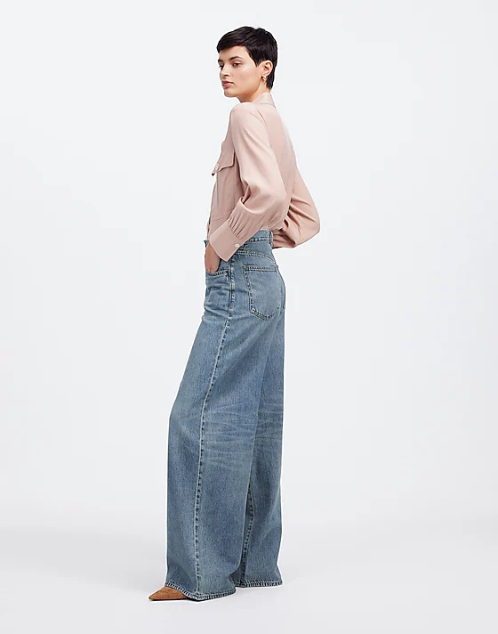 Madewell Petite Superwide-Leg Jeans: Airy Denim Edition Billings Wash