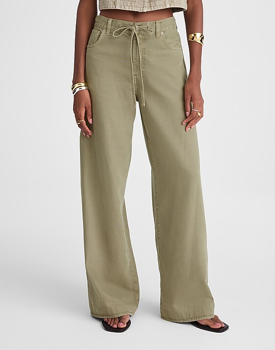 Madewell Petite Superwide-Leg Jeans: Airy Denim Edition Sagebrush