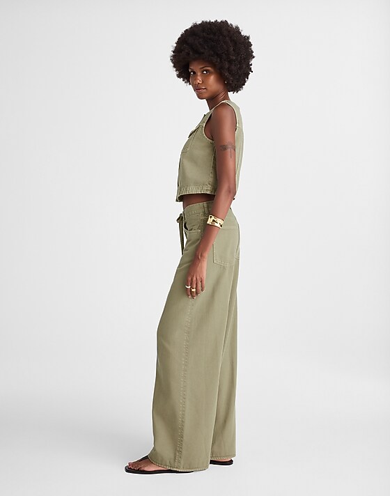 Madewell Petite Superwide-Leg Jeans: Airy Denim Edition Sagebrush