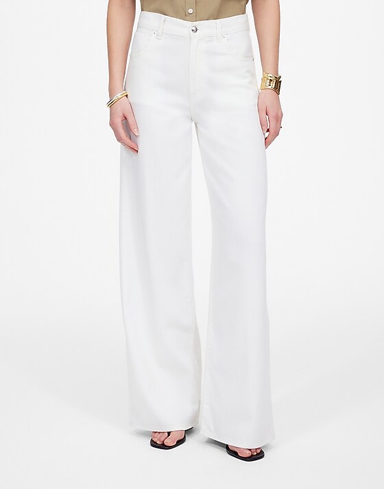 Madewell Petite Superwide-Leg Jeans: Airy Denim Edition Tile White