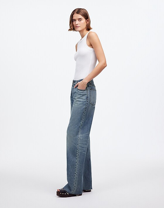 Madewell Pleated Low-Slung Baggy Jean In Billings Wash: Airy Denim Edition Billings Wash
