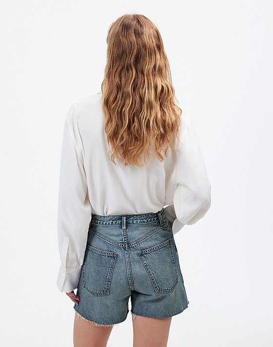 Madewell Pleated Low-Slung Denim Shorts: Airy Denim Edition Billings Wash