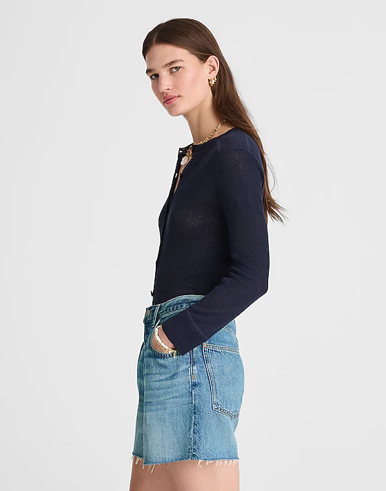 Madewell Pleated Low-Slung Shorts In Airy Denim Atlin Wash